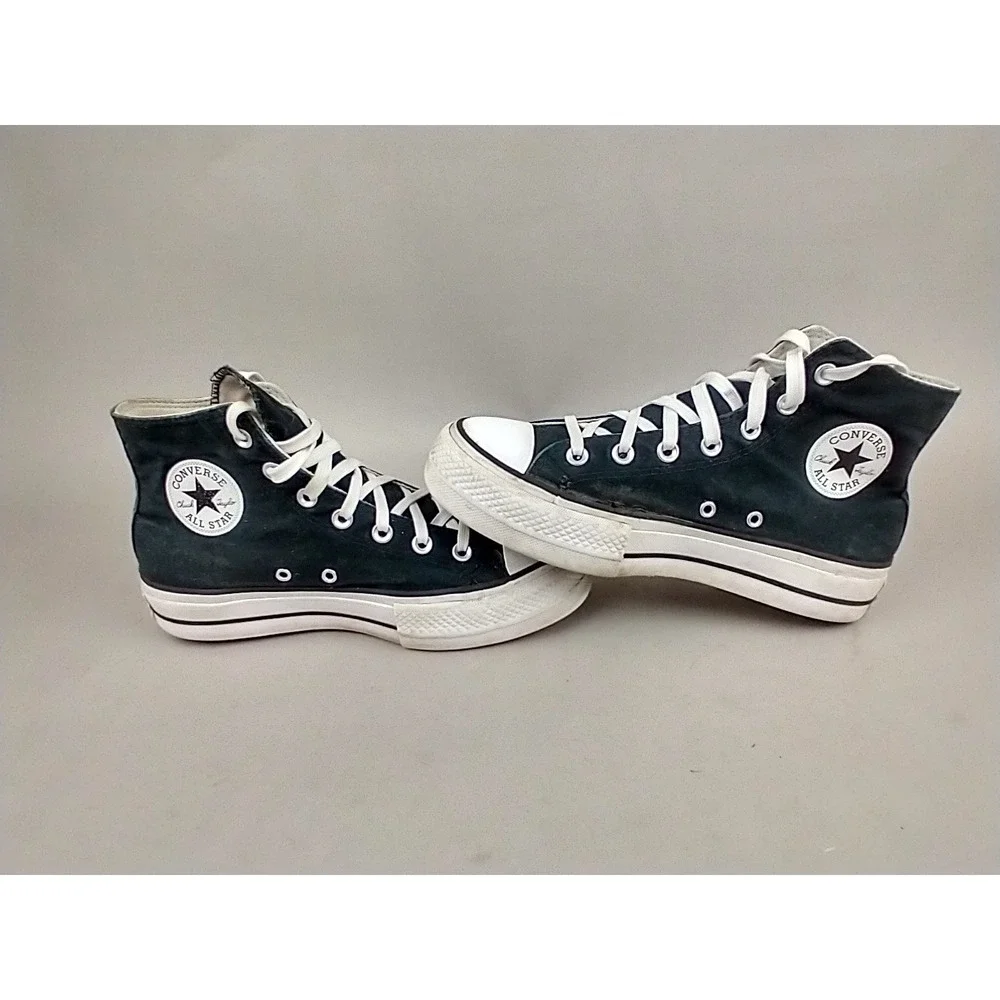 Converse Chuck Taylor All Star Platform High Top Black Sneakers Womens 8.5 - Picture 5 of 14